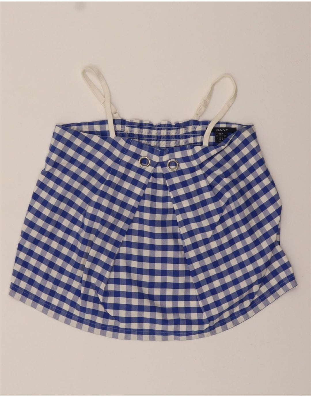 GANT Womens Crop Top UK 10 Small Blue Gingham Cotton Vintage Gant and Second-Hand Gant from Messina Hembry 