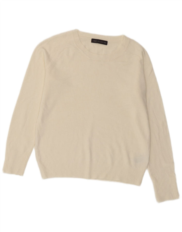 Marks & Spencer ženski džemper s okruglim izrezom UK 10 Small Off White