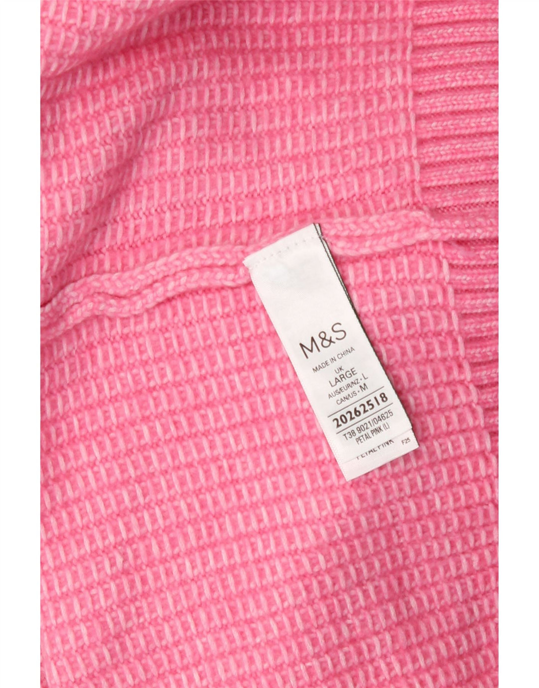 Marks & Spencer ženski pulover s rol izrezom UK 16 veliki ružičasti poliester