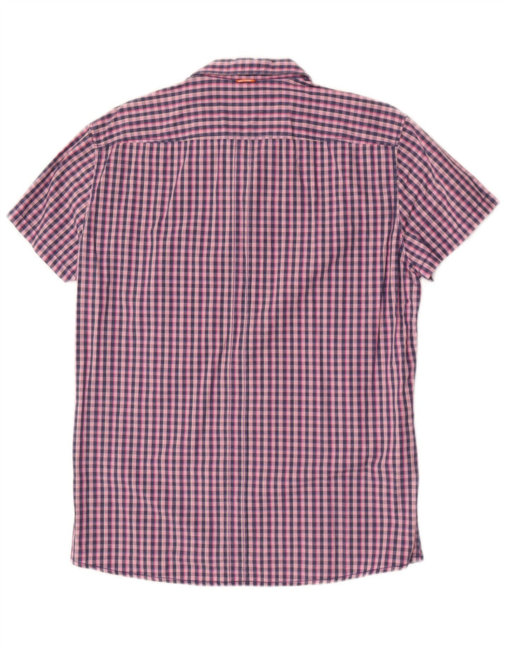 Hugo Boss muška majica kratkih rukava velika ružičasta gingham