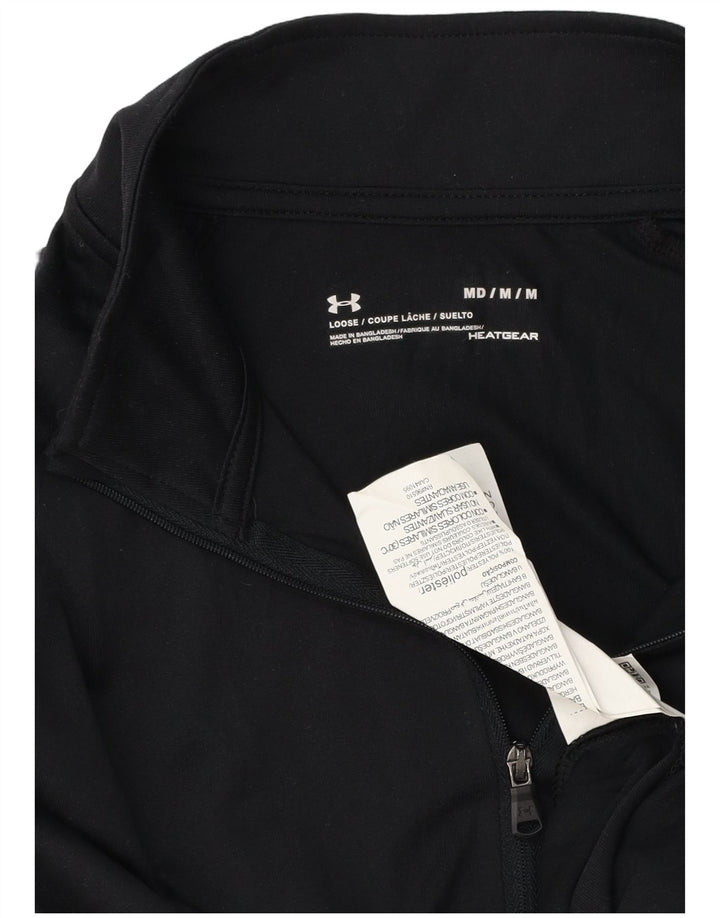 Gornji dio trenirke Under Armour Heat Gear Zip Neck Pulover srednje crne boje