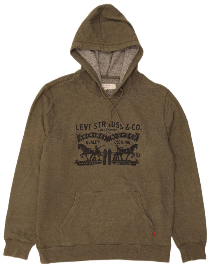 Levi's muška majica s kapuljačom s kapuljačom, srednji kaki pamuk