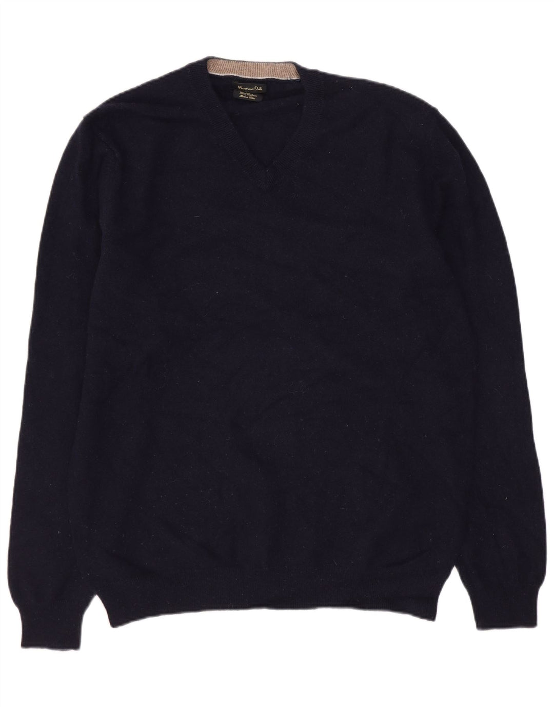 Massimo Dutti ženski džemper s V-izrezom UK 18 XL tamnoplava vunena