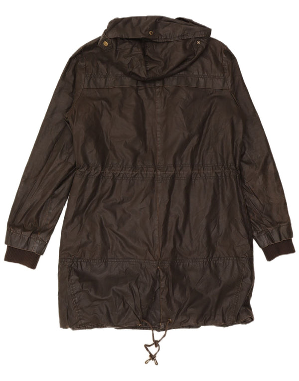 Marks & Spencer ženska jakna od voštanog pamuka s kapuljačom UK 16 Large Brown Cotton