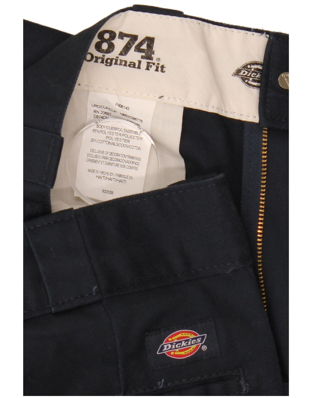 Dickies muške ravne chino hlače originalnog kroja W32 L28 tamnoplave