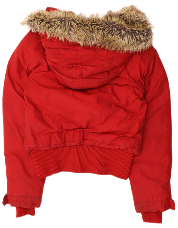 Woolrich ženska podstavljena jakna s kapuljačom UK 14 Srednje crveni najlon