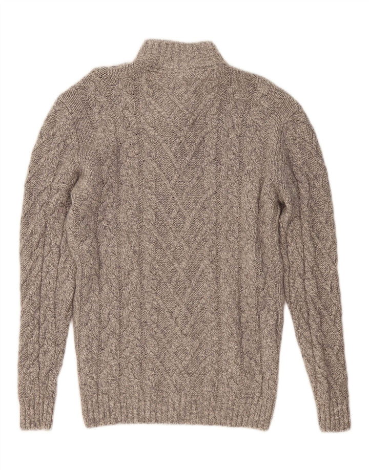 WESTBURY Muški džemper s dugmadima i ovratnikom srednje sive vune