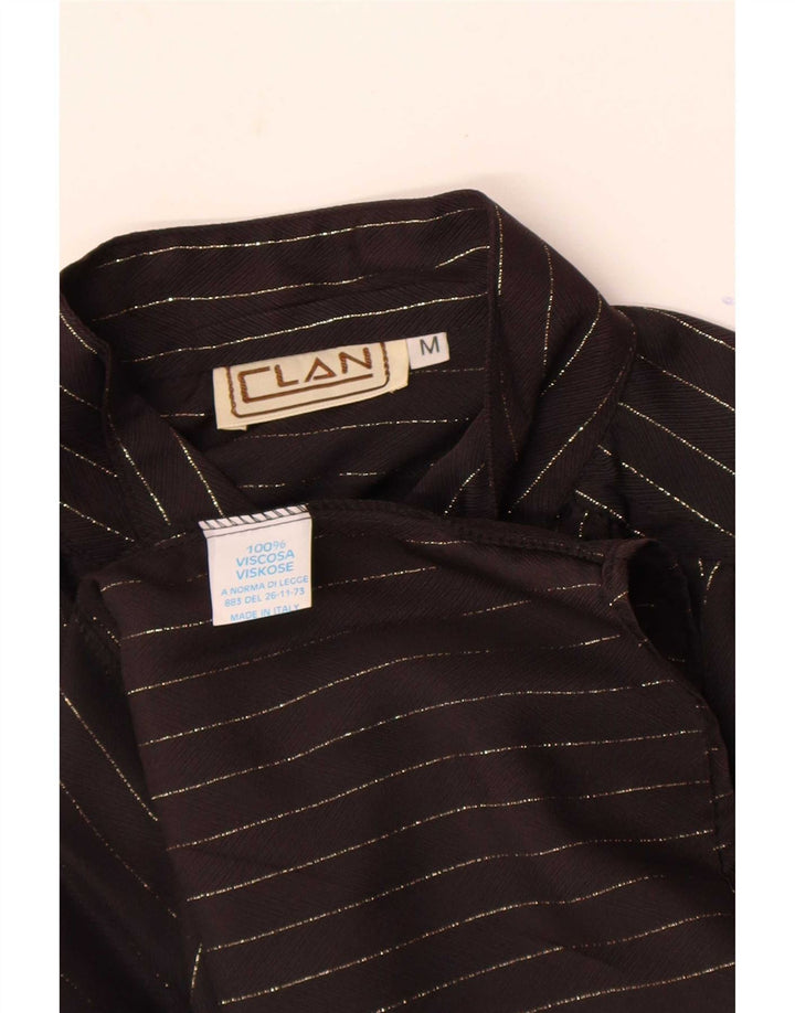 Vintage ženska košulja bluza UK 14 srednje crne pruge