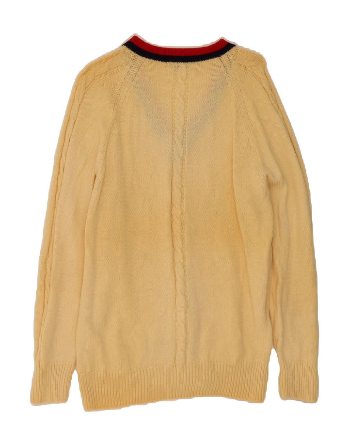 VINTAGE Mens V-Neck Jumper Sweater Small Beige Wool Vintage Vintage and Second-Hand Vintage from Messina Hembry 