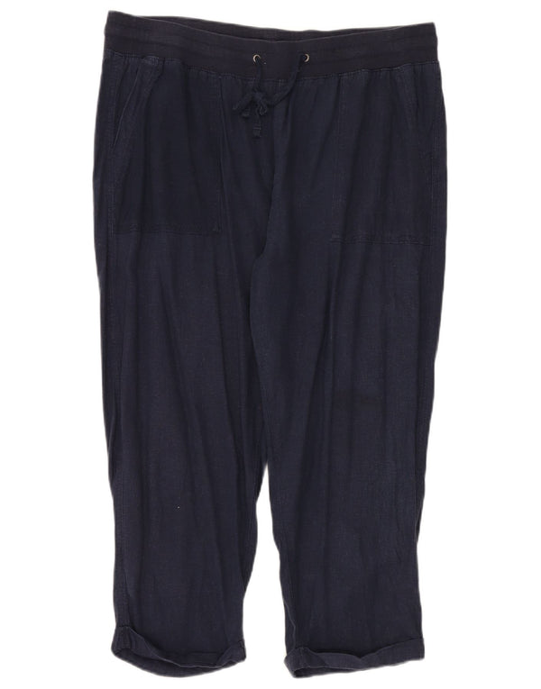 M&Co ženske skraćene hlače UK 18 XL W38 L24 tamnoplavi lan