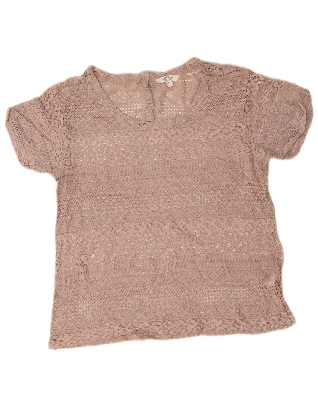 Ženska heklana bluza Fat Face UK 12 srednje bež pamuk