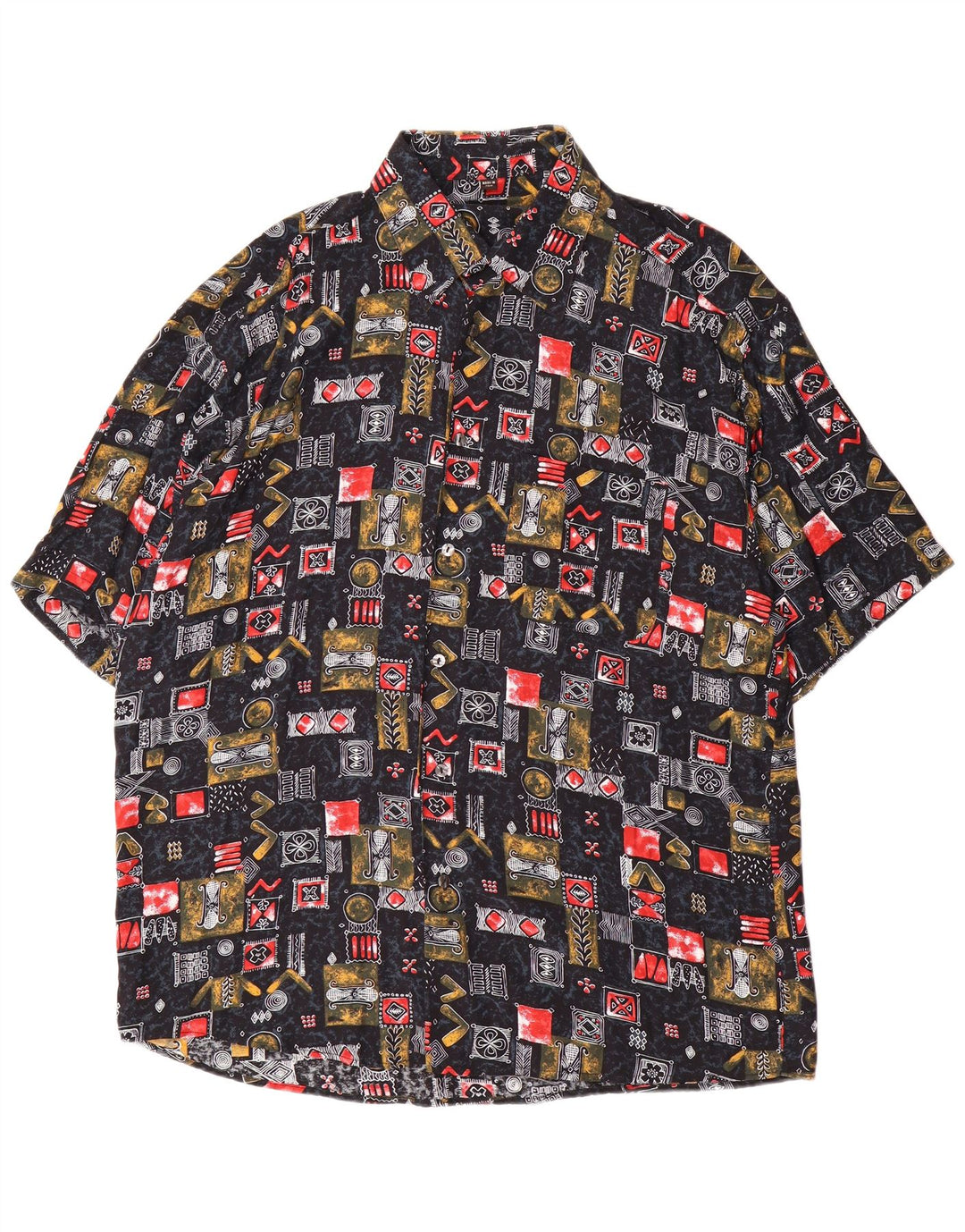 Tipo' S muška košulja kratkih rukava XL crna patchwork viskoza