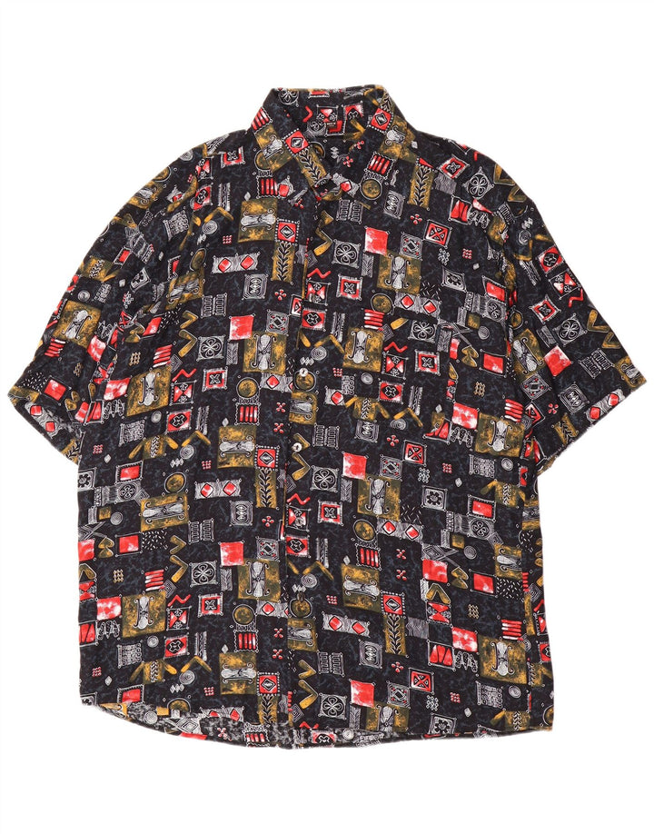 Tipo' S muška košulja kratkih rukava XL crna patchwork viskoza