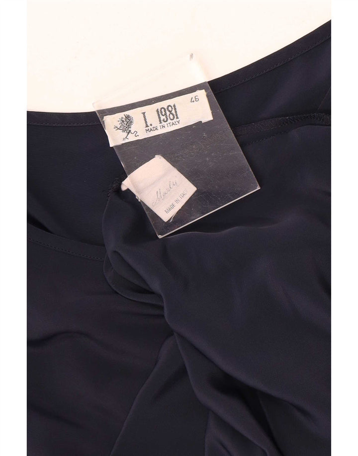 Marly's 1981 Ženska bluza Top IT 46 Veliki tamnoplavi poliester
