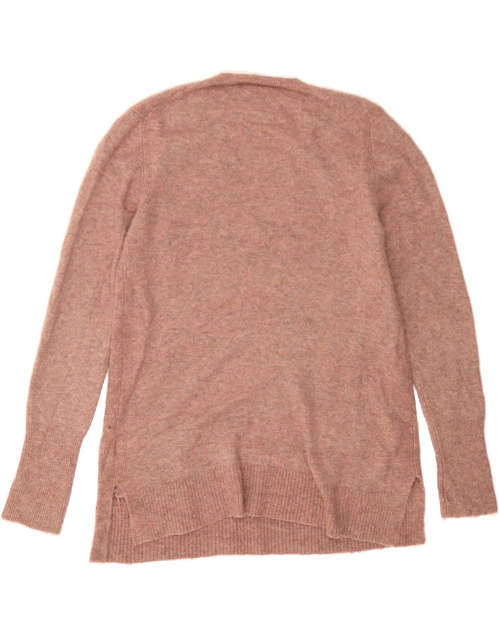 J. CREW Womens V-Neck Jumper Sweater UK 14 Medium Pink Nylon Vintage J. Crew and Second-Hand J. Crew from Messina Hembry 