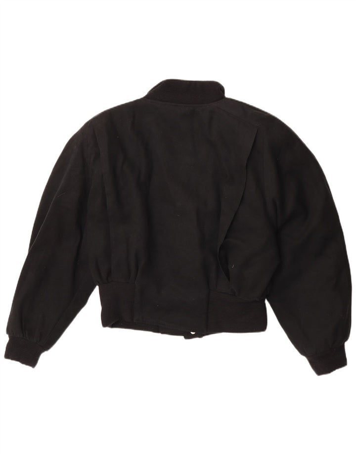 Vintage ženska bomber jakna IT 44 srednji crni poliester