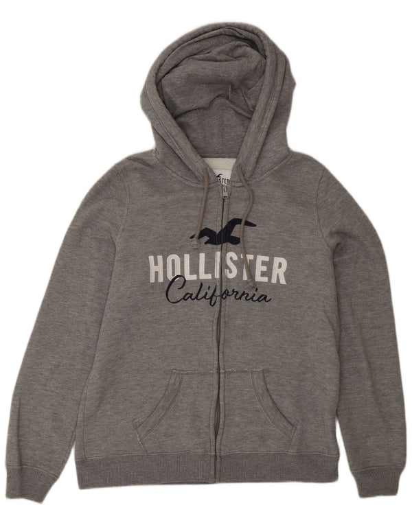 Hollister muška pulover s kapuljačom s patentnim zatvaračem, srednje sivi pamuk