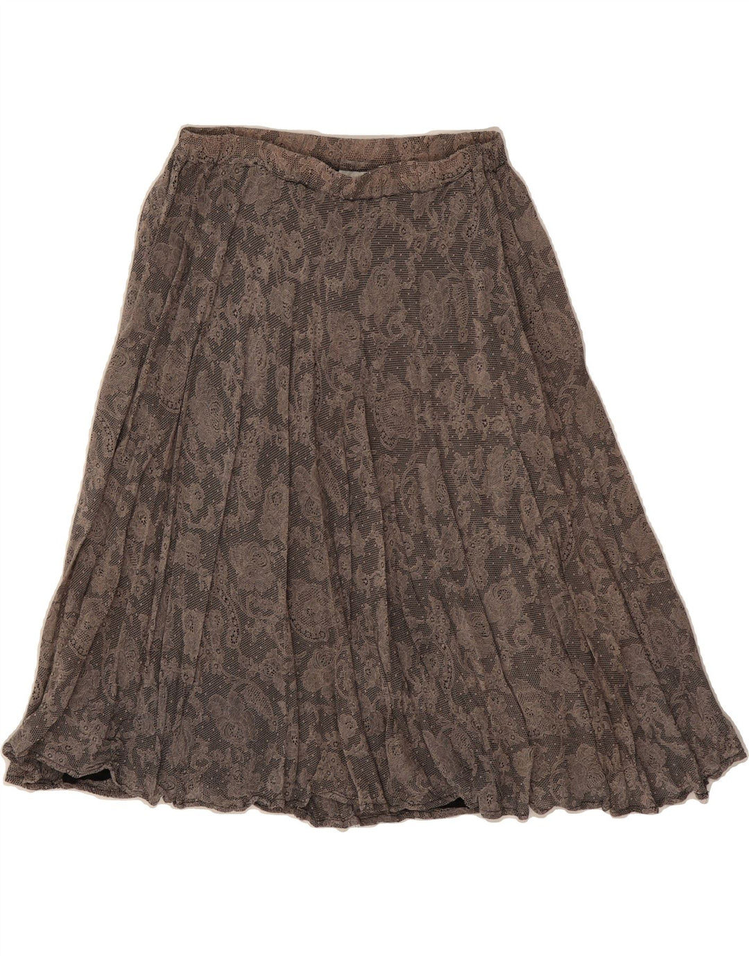 VINTAGE Womens A-Line Skirt IT 42 Medium W28  Grey Floral Vintage Vintage and Second-Hand Vintage from Messina Hembry 