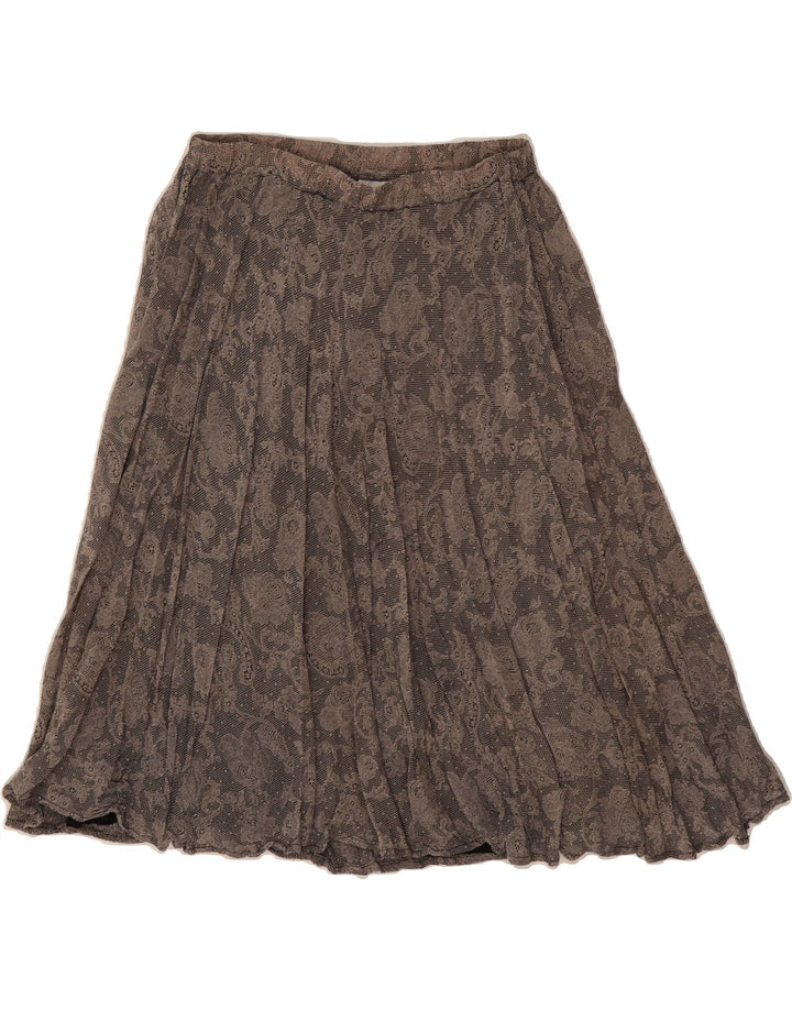 VINTAGE Womens A-Line Skirt IT 42 Medium W28  Grey Floral Vintage Vintage and Second-Hand Vintage from Messina Hembry 