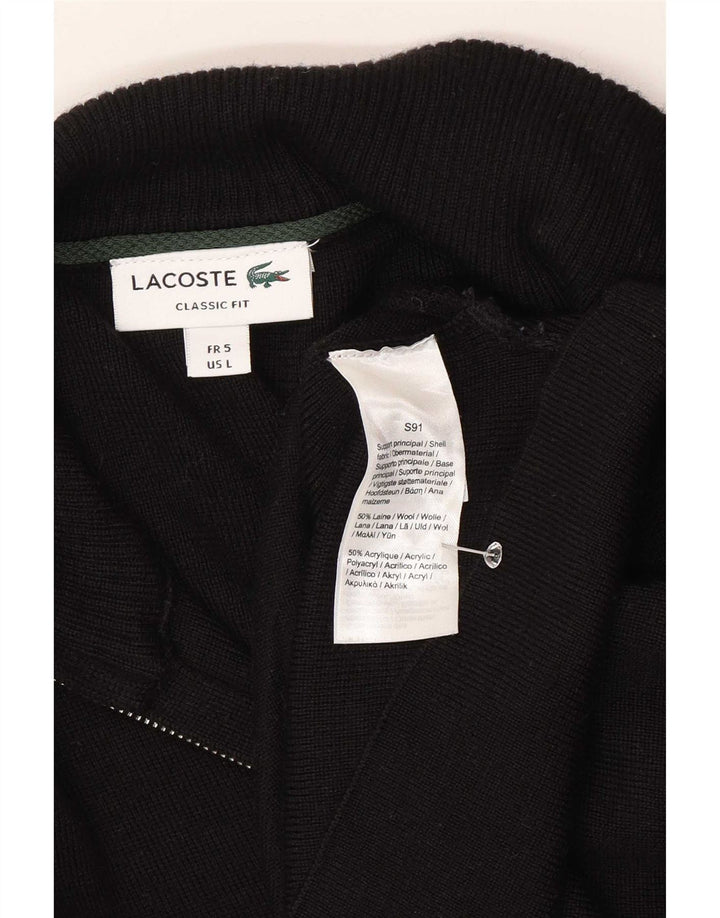 Lacoste muški džemper klasičnog kroja veličine 5 veliki crni vuneni