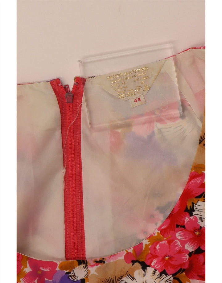 VINTAGE ženska haljina A-kroja bez rukava IT 44 srednje raznobojna cvjetna