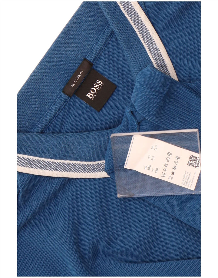 Hugo Boss muška polo majica standardnog kroja 2XL plavi pamuk