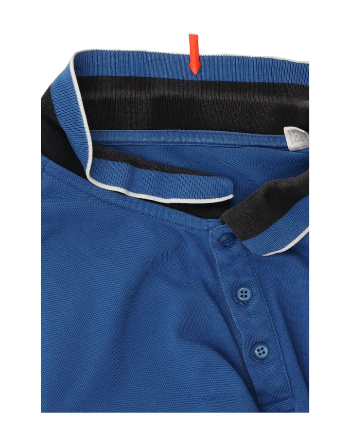 ADIDAS Mens Climalite Polo Shirt Medium Blue Cotton Vintage Adidas and Second-Hand Adidas from Messina Hembry 