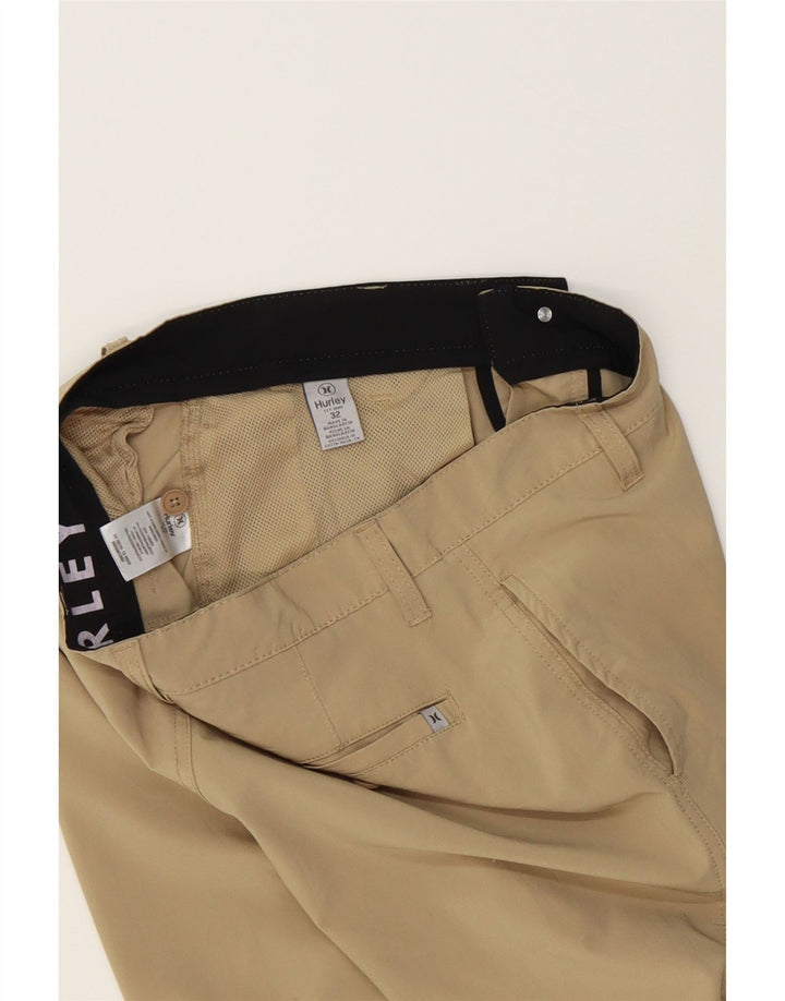 HURLEY Mens Chino Shorts W32 Medium Beige Polyester Vintage Hurley and Second-Hand Hurley from Messina Hembry 