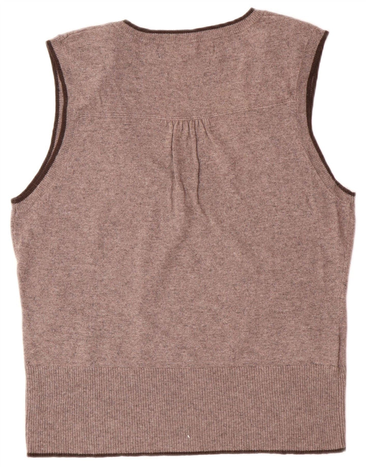 LAURA ASHLEY Ženska majica bez rukava UK 14 Large Brown Argyle/Diamond Viskoza