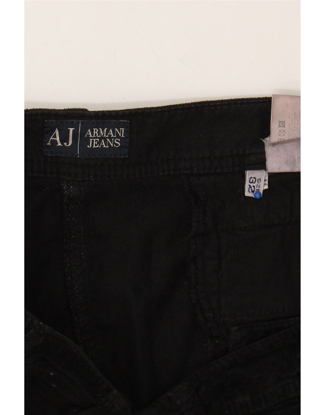 ARMANI Womens Straight Capri Trousers W32 L20 Black Cotton Vintage Armani and Second-Hand Armani from Messina Hembry 
