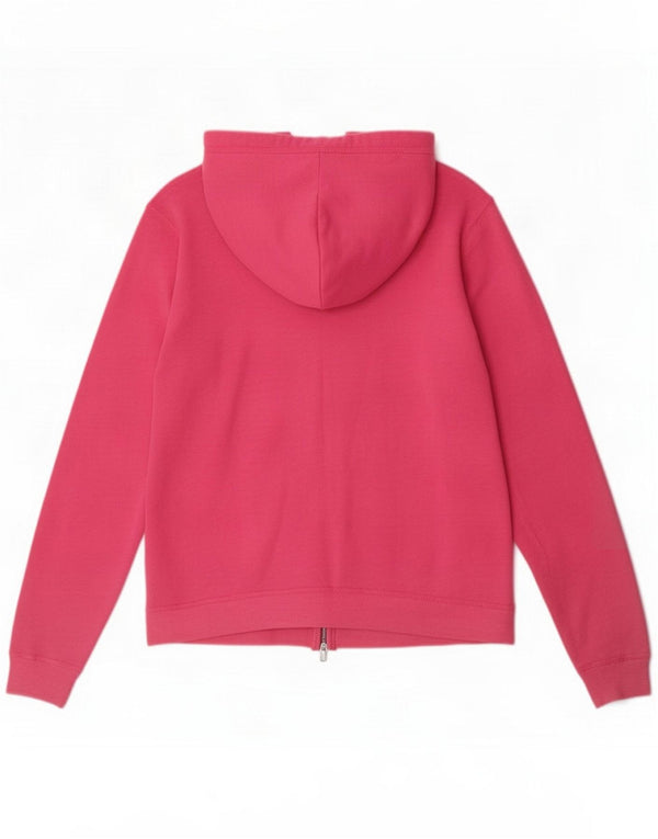 Hollister ženski džemper s kapuljačom s grafičkim patentnim zatvaračem UK 16 Large Pink Cotton