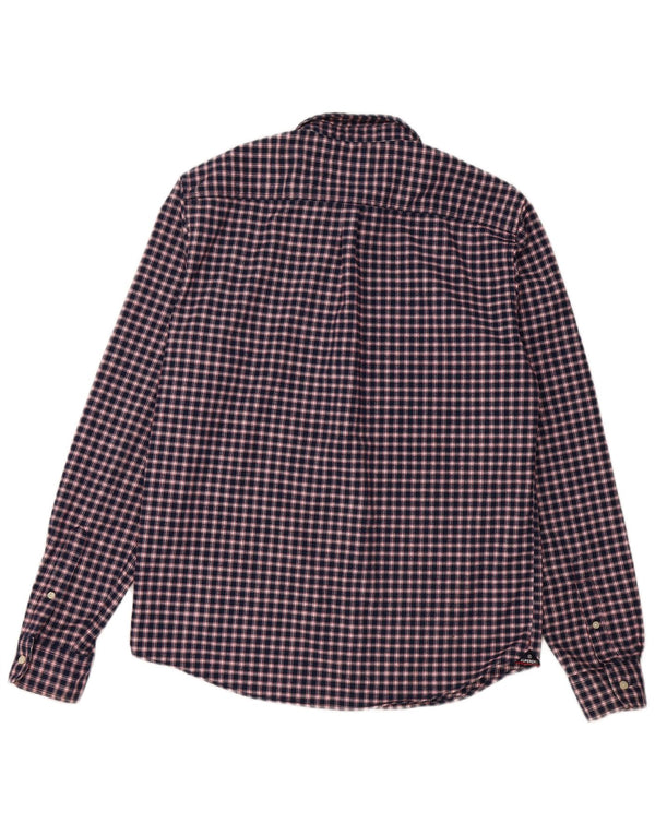 Superdry muška klasična flanelska košulja velikog tamnoplavog kariranog poliestera