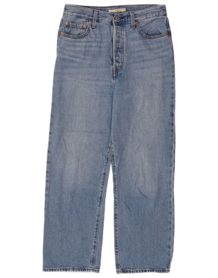 Levi's ženske ravne traperice s prsnim košem W28 L27 plavi pamuk