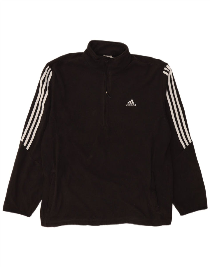 Adidas muški džemper od flisa s patentnim izrezom XL crni poliester