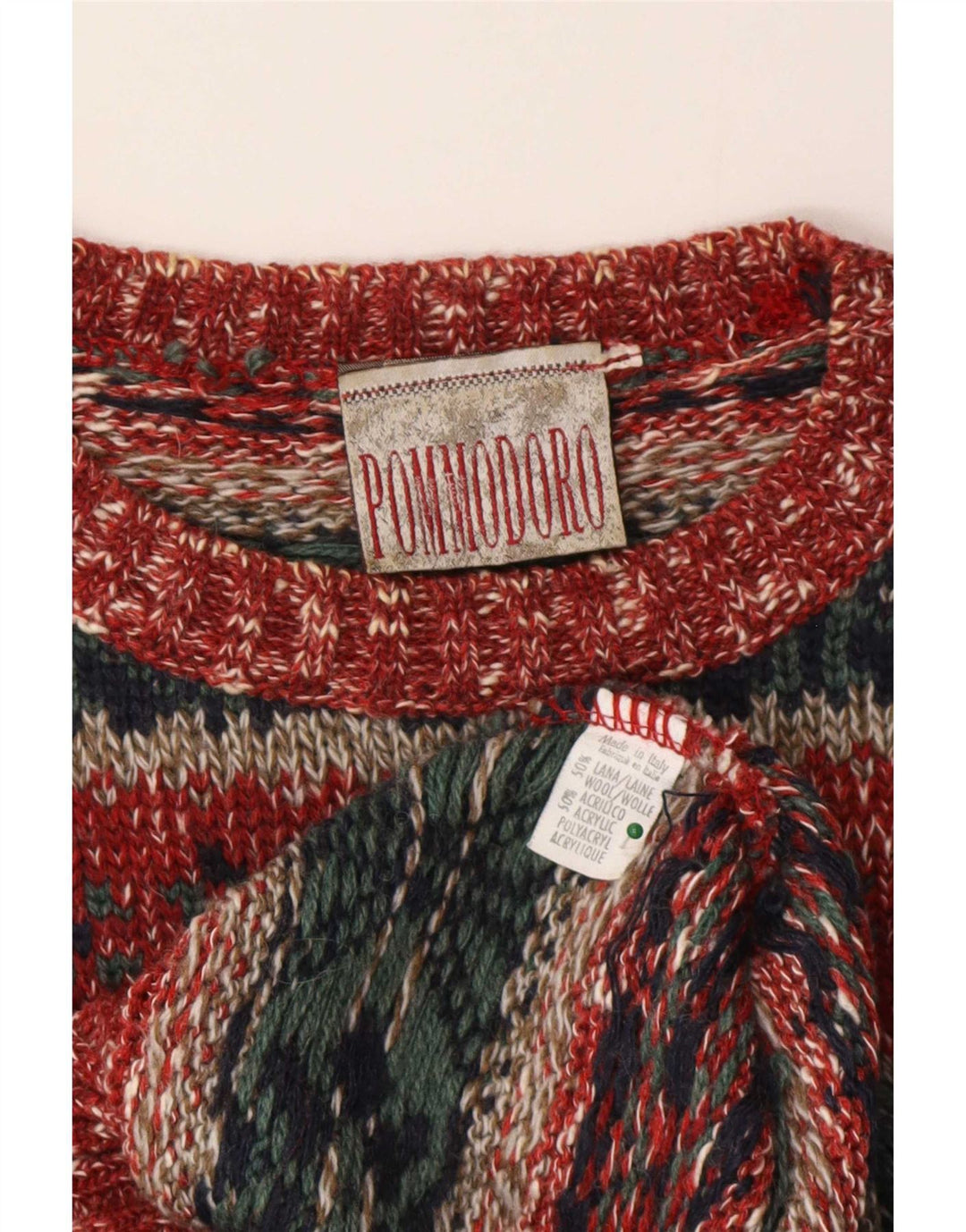 Vintage muški džemper s okruglim izrezom srednje raznobojne Fair Isle vune