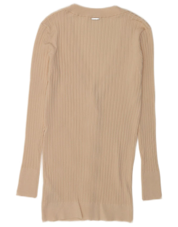 Guess ženski dugi kardigan pulover UK 8 Small bež viskoza