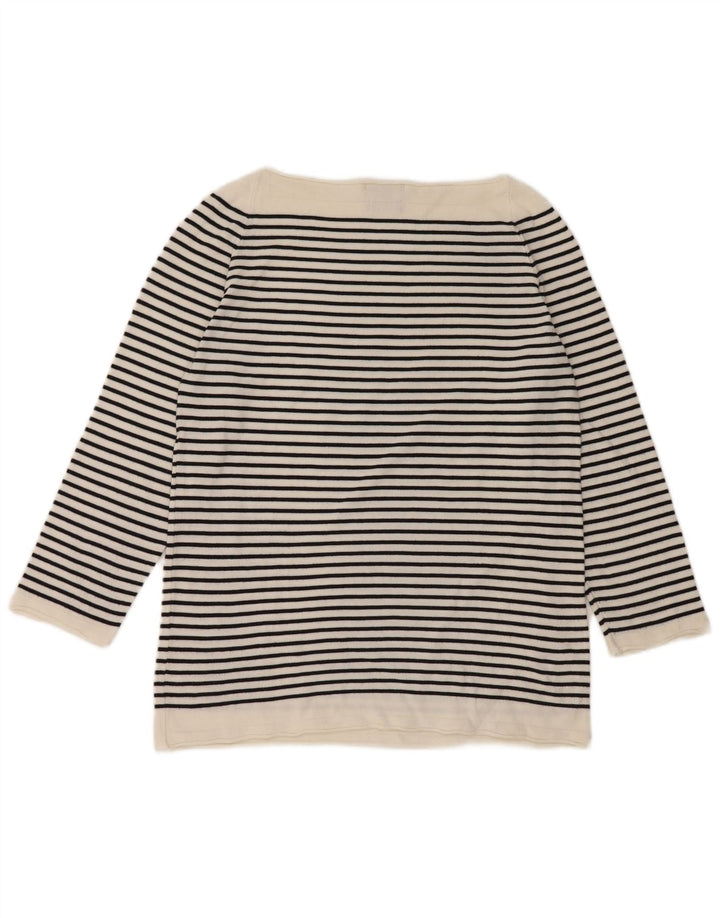 Ženska majica s 3/4 rukavima Massimo Dutti UK 12 Srednje bijele pruge, nautičke