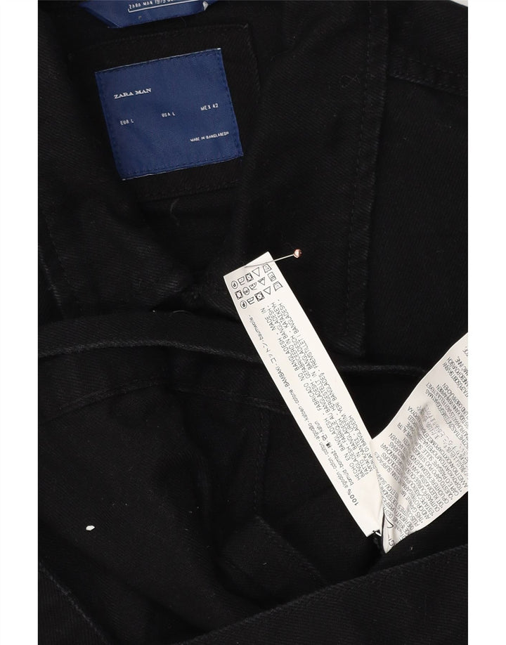 Zara muška traper jakna UK 40 Large Black Cotton