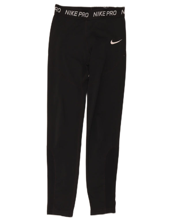 Nike Boys Graphic Leggings 9-10 Years Black Polyester
