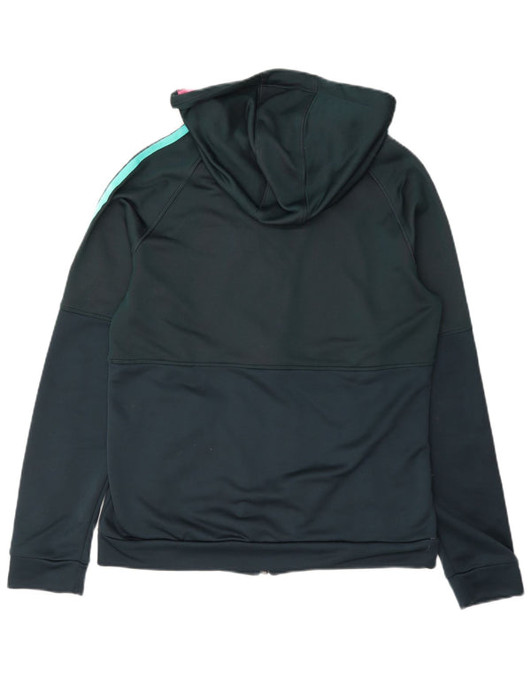 Adidas ženski pulover s kapuljačom s patentnim zatvaračem UK 12/14 srednje tamnoplavi poliester