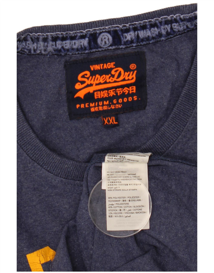 Superdry muška grafička majica kratkih rukava 2XL tamnoplavi poliester