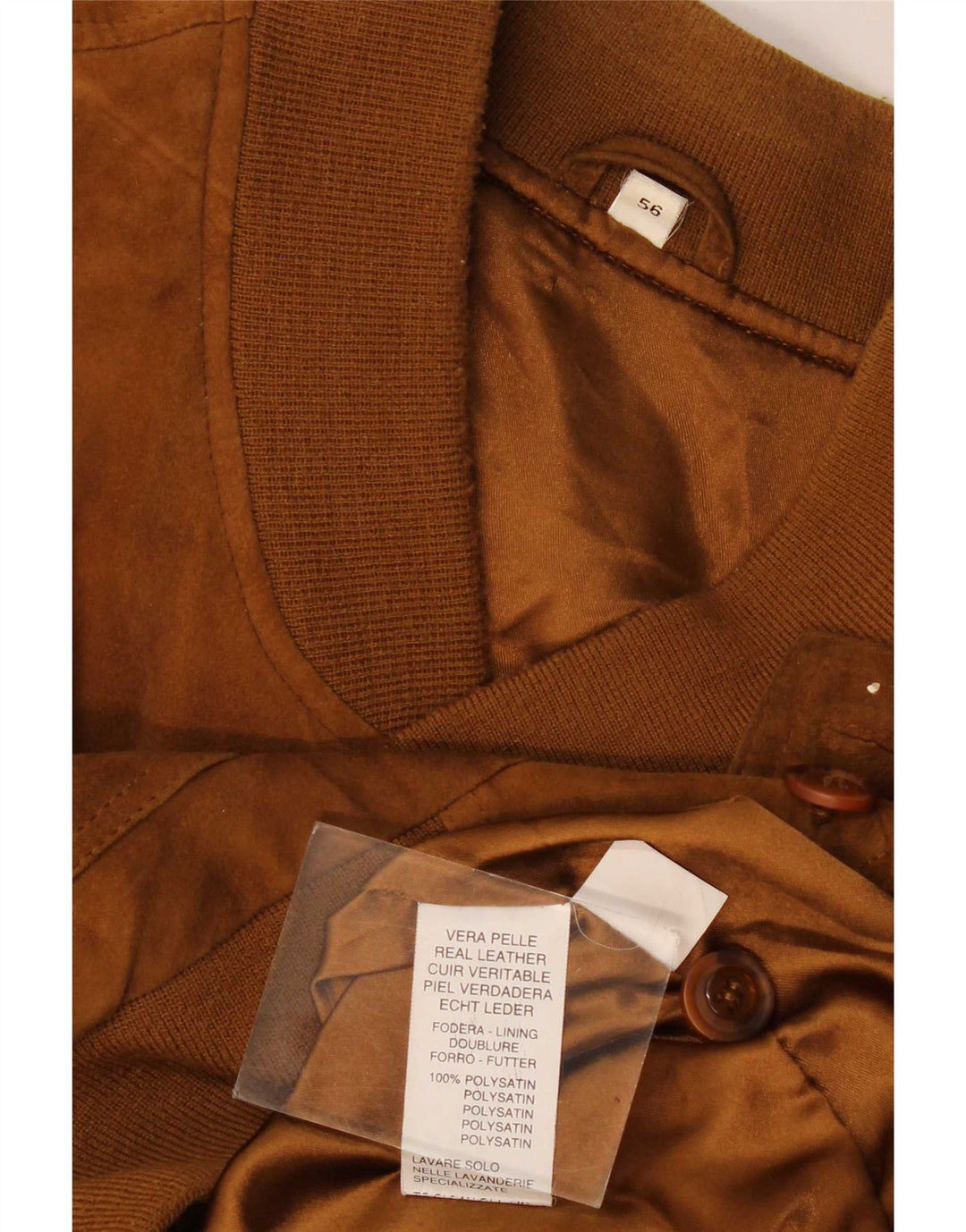 Vintage muška bomber jakna od brušene kože IT 56 3XL smeđa koža