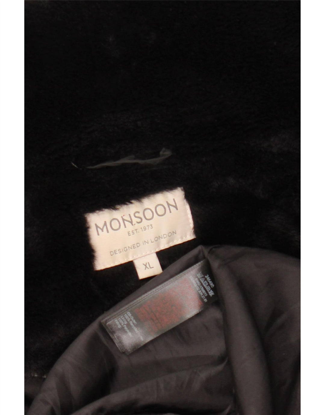 MONSOON ženski podstavljeni kaput UK 18 XL crni najlon