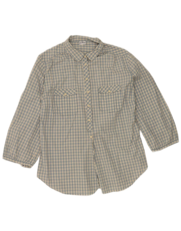 Levi's ženska majica 3/4 rukava UK 16 Large Blue Gingham pamuk