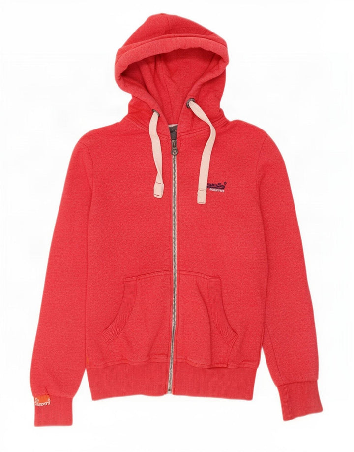 Superdry muški pulover s kapuljačom na patentni zatvarač srednje crvene boje