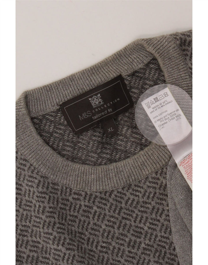 Marks & Spencer muški pulover s okruglim izrezom po mjeri XL sivi
