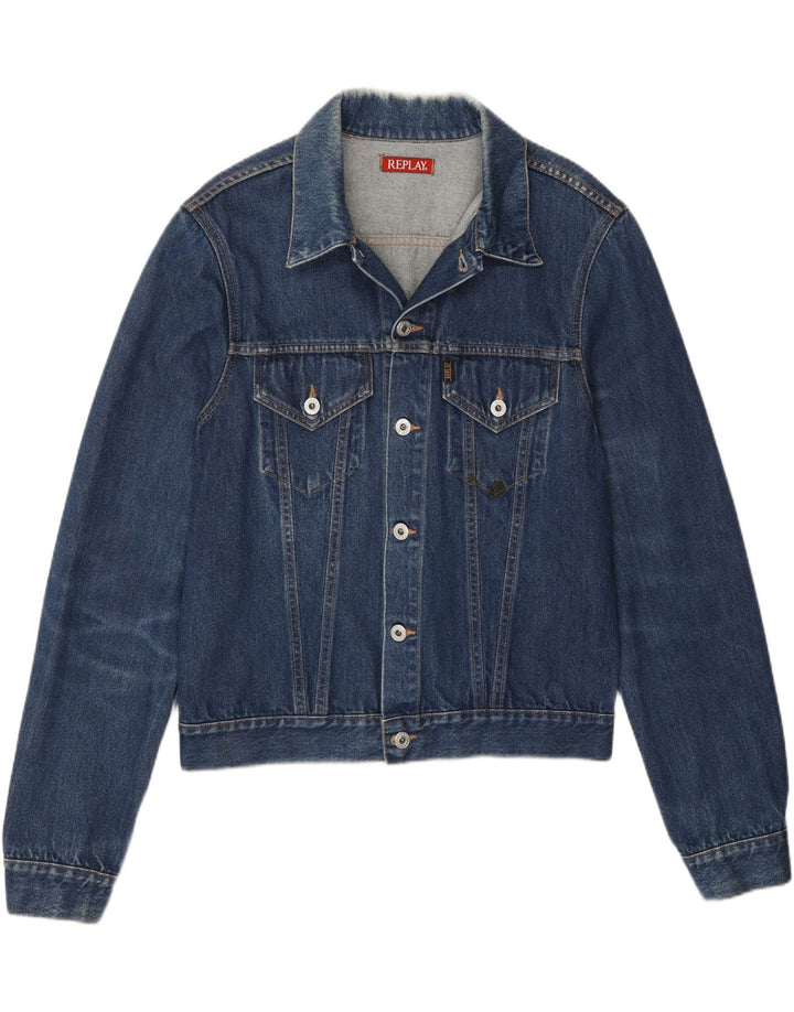 REPLAY Mens Denim Jacket UK 40 Large Blue Cotton Vintage Replay and Second-Hand Replay from Messina Hembry 