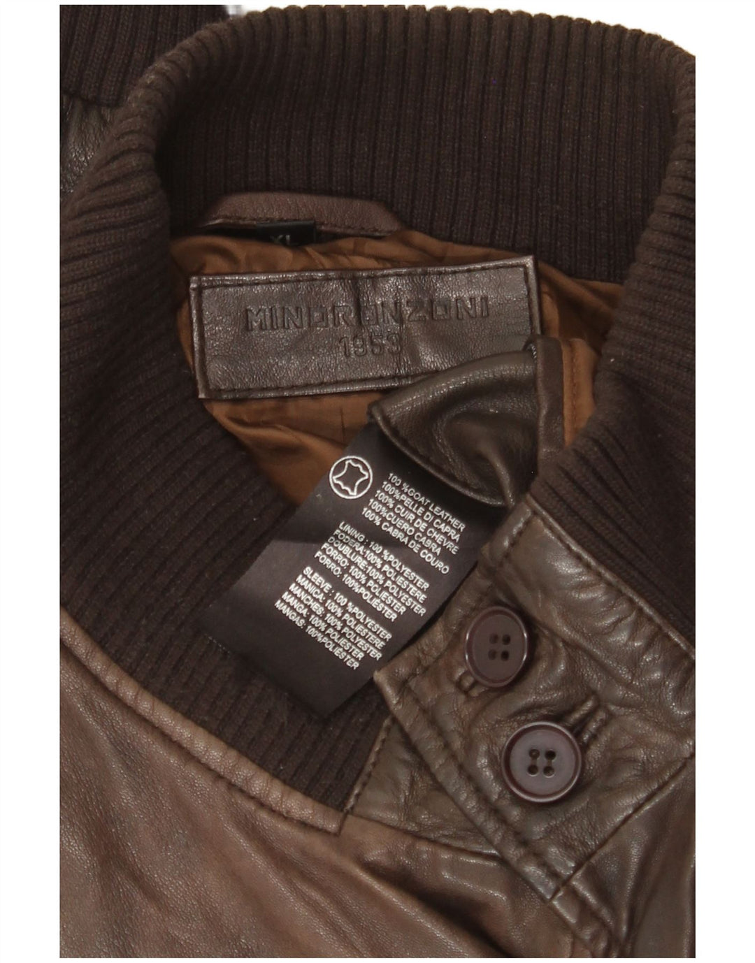 Minoronzoni 1953 muška kožna jakna UK 42 XL smeđa koža