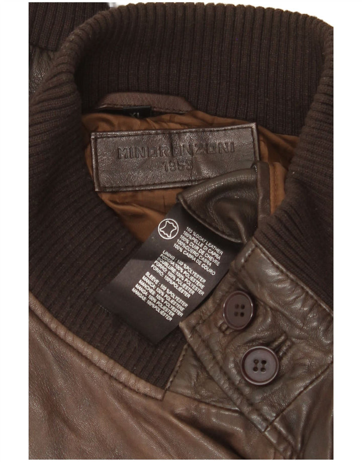 Minoronzoni 1953 muška kožna jakna UK 42 XL smeđa koža