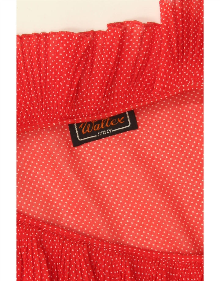 VINTAGE Womens Oversized Shirt Blouse UK 10 Small Red Polka Dot Vintage Vintage and Second-Hand Vintage from Messina Hembry 